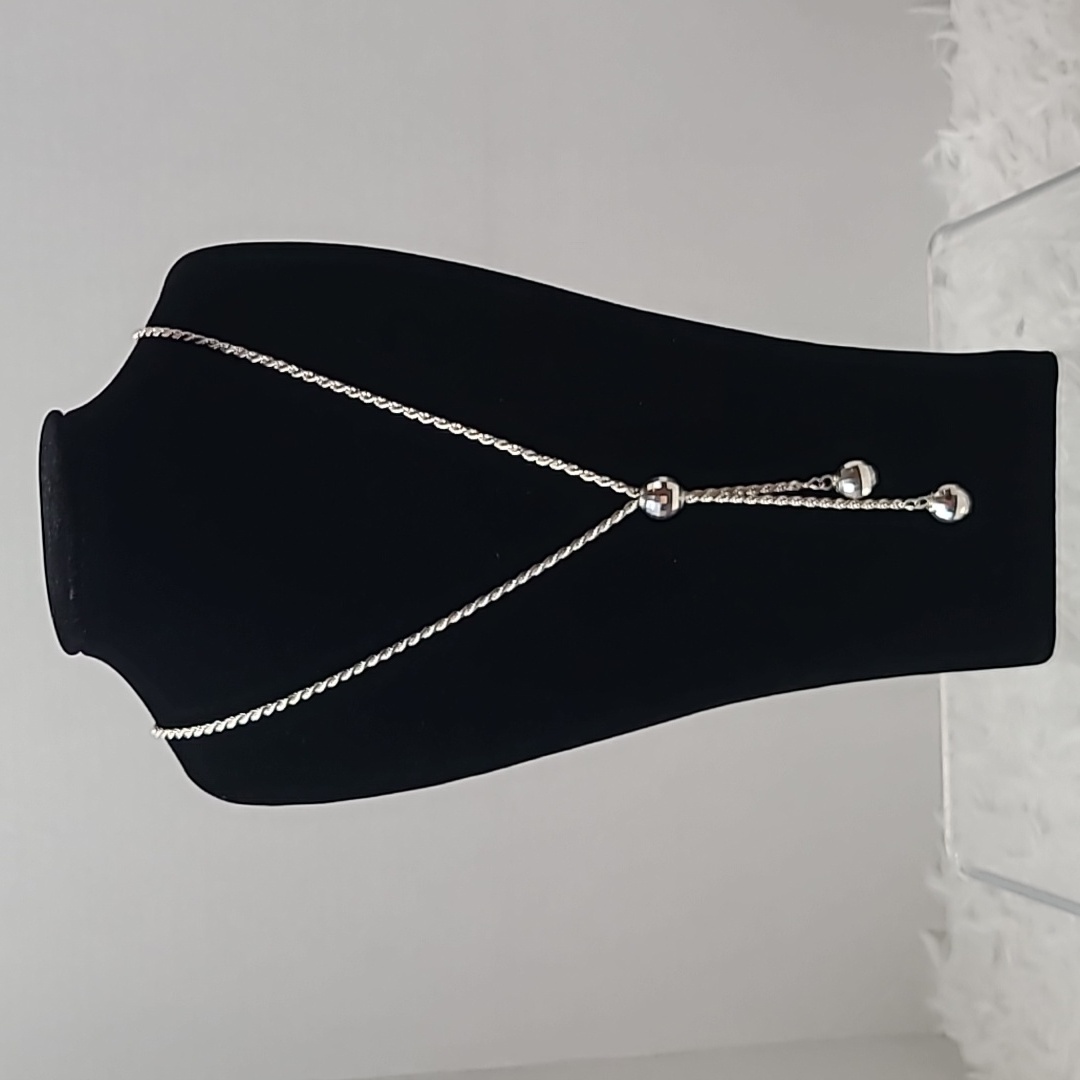 Milor Italian Sterling Silver Lariet Style Necklace